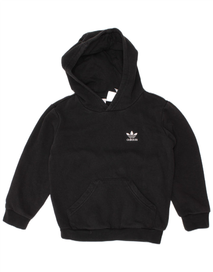 ADIDAS Boys Hoodie Jumper 2-3 Years Black Cotton