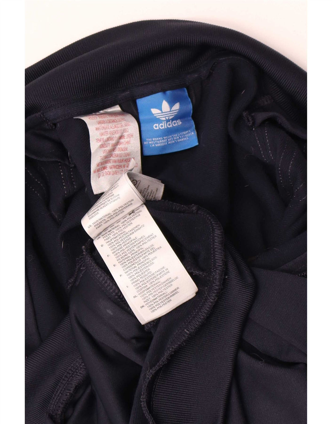Adidas Boys Tracksuit Top Jacket 11-12 Years Navy Blue Colourblock