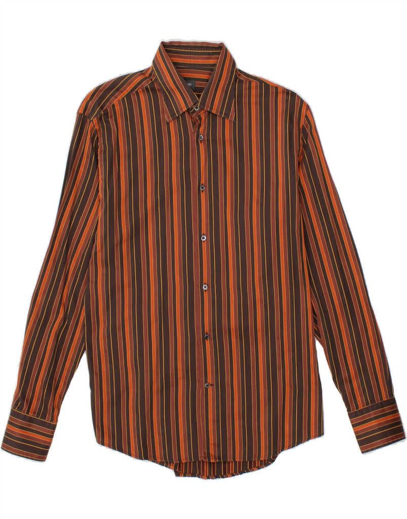 JOOP Mens Shirt Size 40 15 1/2 Medium Orange Striped Cotton Vintage Joop and Second-Hand Joop from Messina Hembry 