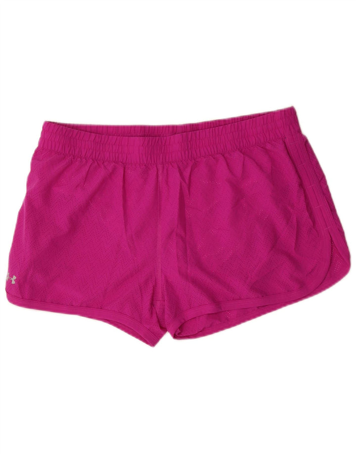 Under Armour Womens Heat Gear Sport Shorts UK 16 Large  Pink Polyester