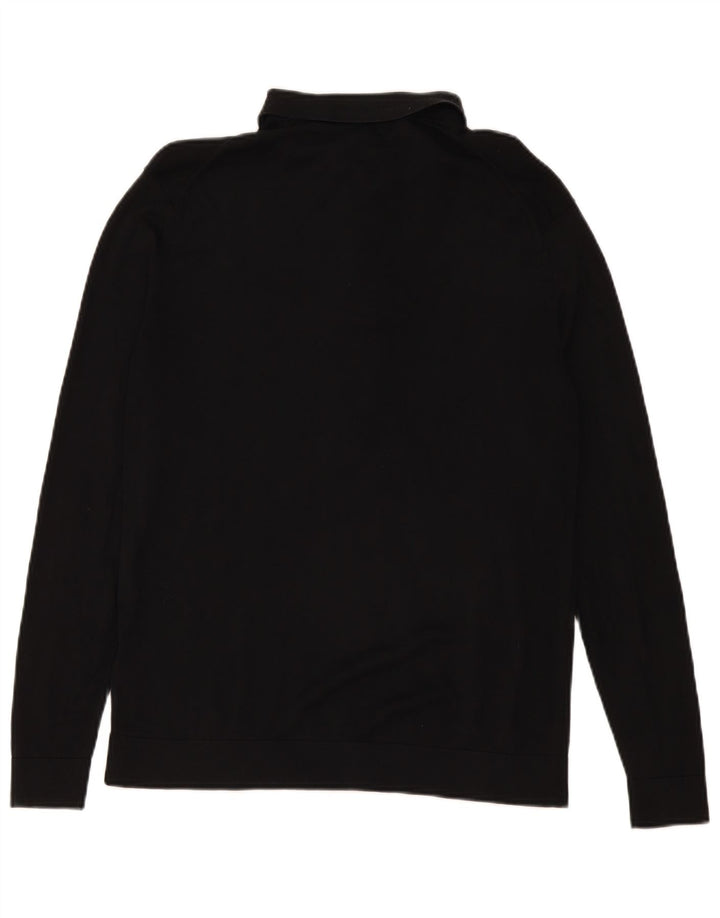 Cos Mens Polo Neck Jumper Sweater Large Black Silk