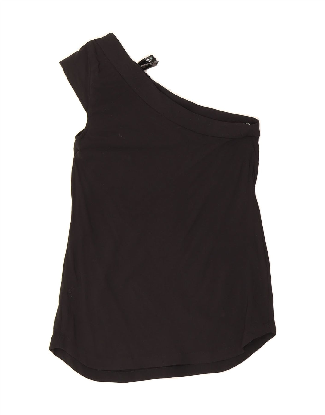 TRUSSARDI Womens One Shoulder Top UK 10 Small Black Viscose Vintage Trussardi and Second-Hand Trussardi from Messina Hembry 