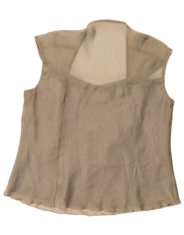 JOHN BENTLEY Womens Sleeveless Blouse Top UK 16 Large Green Polyester
