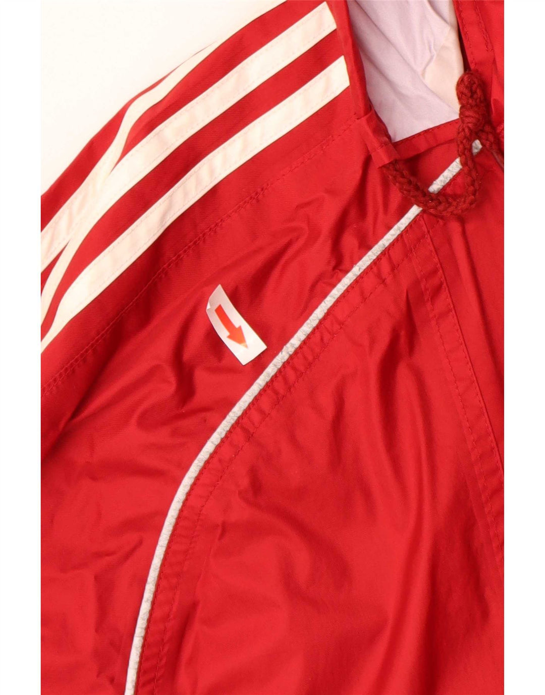 Adidas Mens Hooded Rain Jacket UK 44/46 Large Red Polyamide