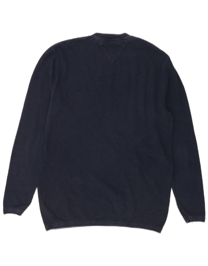 Tommy Hilfiger Mens Crew Neck Jumper Sweater Medium Navy Blue Cotton