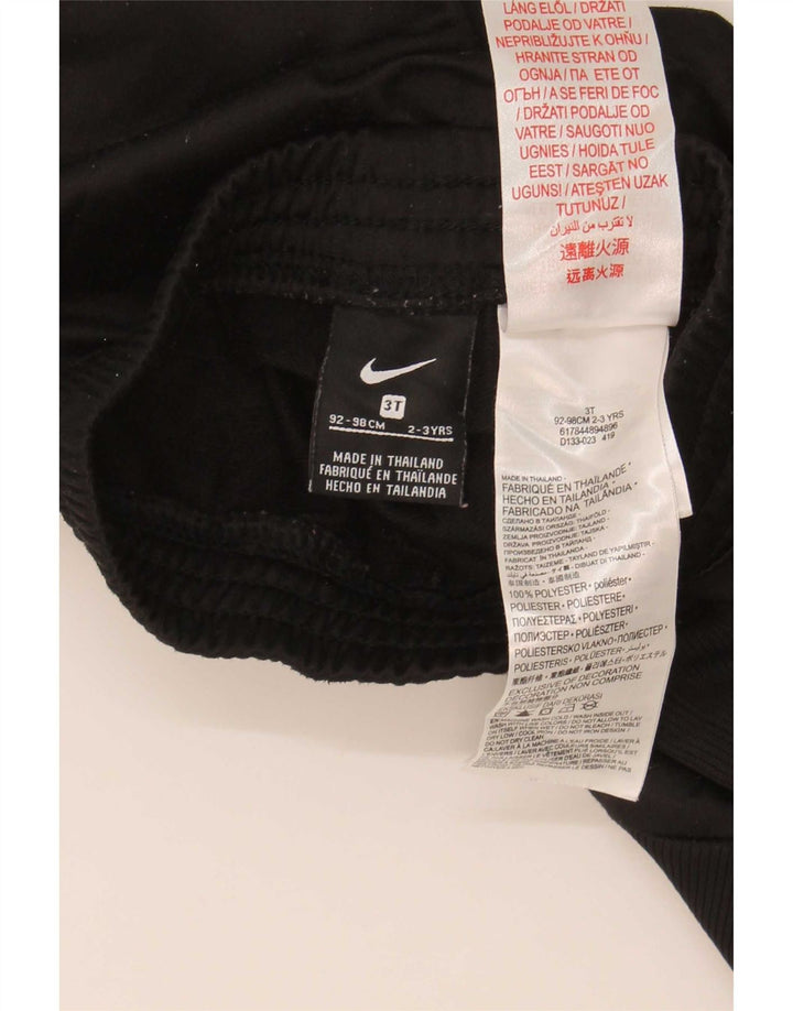 Nike Boys Tracksuit Trousers Joggers 2-3 Years Black Colourblock Polyester