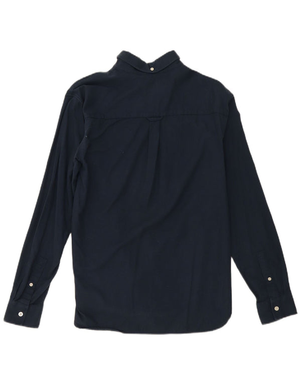 Lyle & Scott Mens Shirt Small Navy Blue Cotton