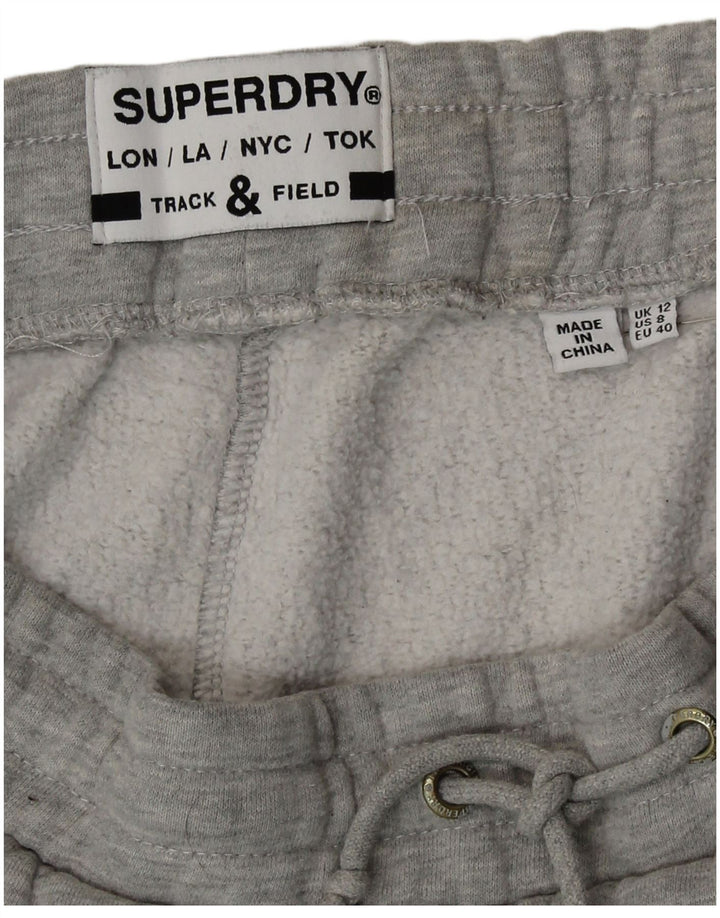 Superdry Womens Tracksuit Trousers Joggers UK 12 Medium Grey Cotton