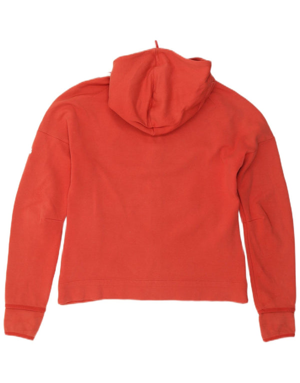 Adidas Womens Zip Hoodie Sweater UK 16/18 Large Red Cotton