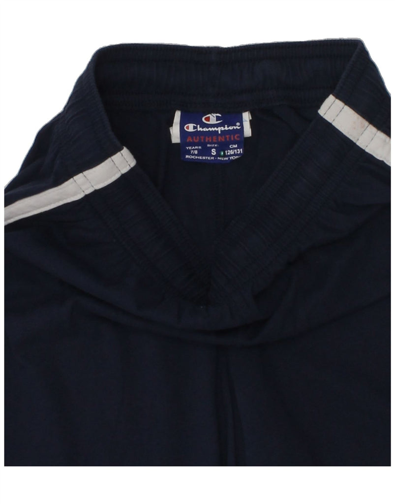 CHAMPION Boys Graphic Sport Shorts 7-8 Years Small Navy Blue Cotton | Vintage Champion | Thrift | Second-Hand Champion | Used Clothing | Messina Hembry 