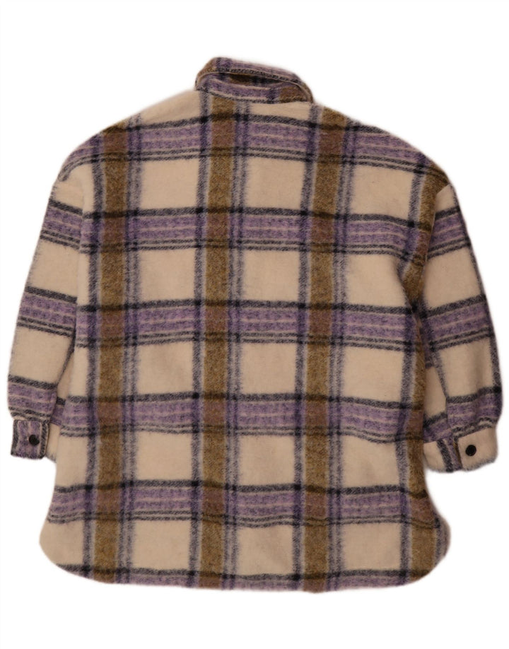 Zara Womens Oversized Shacket Jacket UK 10 Small Multicoloured Check