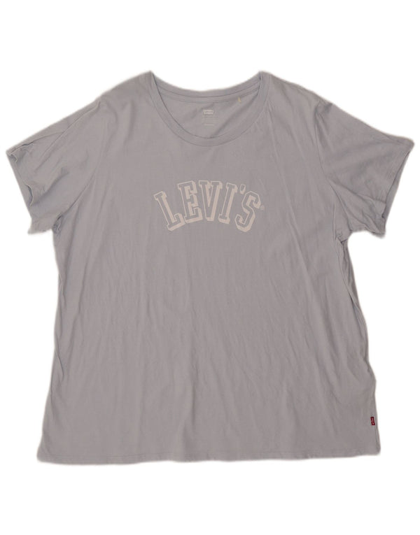 Levi's Womens Graphic T-Shirt Top UK 22 3XL Blue Cotton