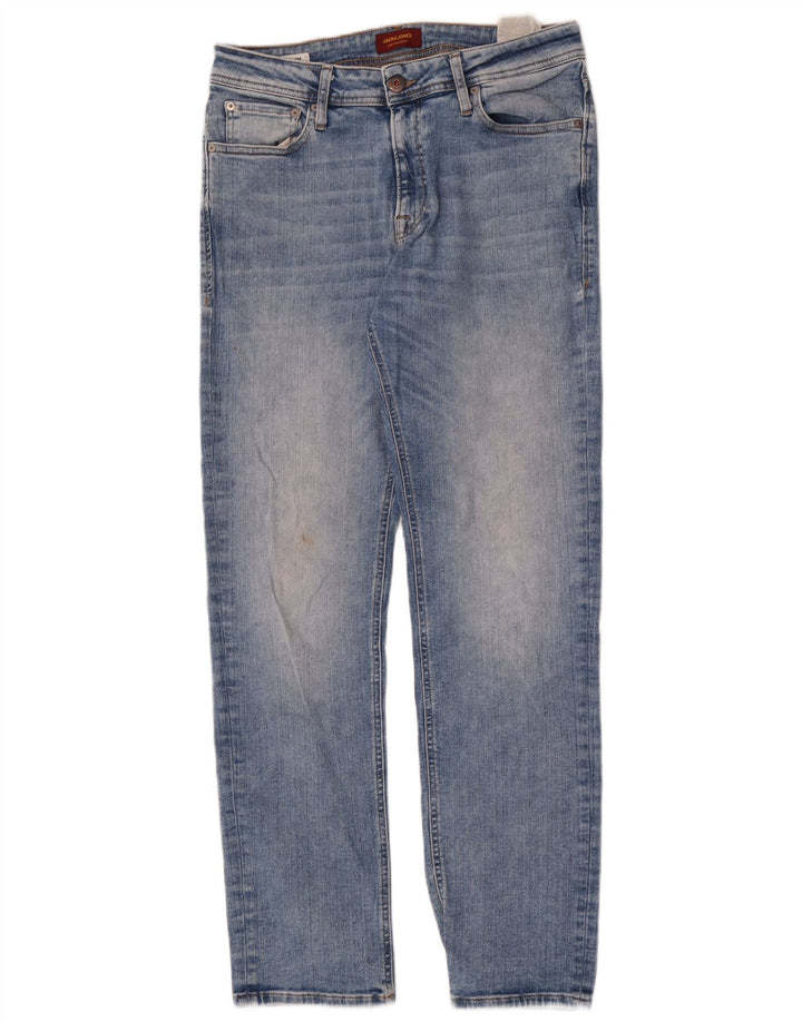 Jack & Jones Mens Clark Slim Jeans W33 L34 Blue Cotton