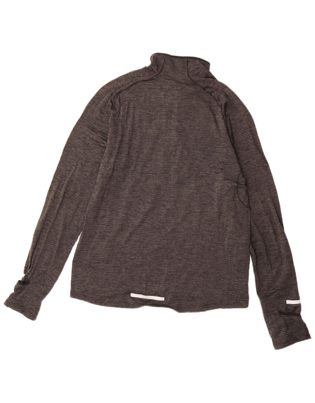 NIKE Mens Dri Fit Zip Neck Pullover Tracksuit Top Medium Grey Flecked