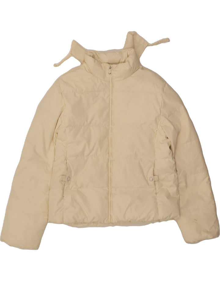CHAMPION Womens Padded Jacket UK 18 XL Off White Polyester Vintage Champion and Second-Hand Champion from Messina Hembry 