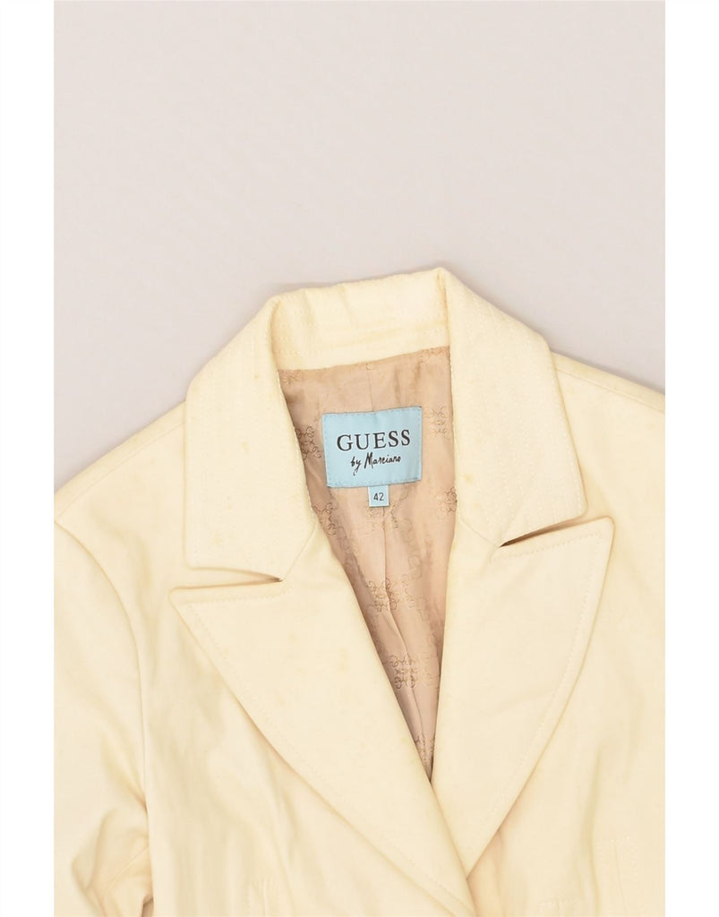 GUESS Womens 3 Button Blazer Jacket IT 42 Medium Beige Cotton | Vintage Guess | Thrift | Second-Hand Guess | Used Clothing | Messina Hembry 