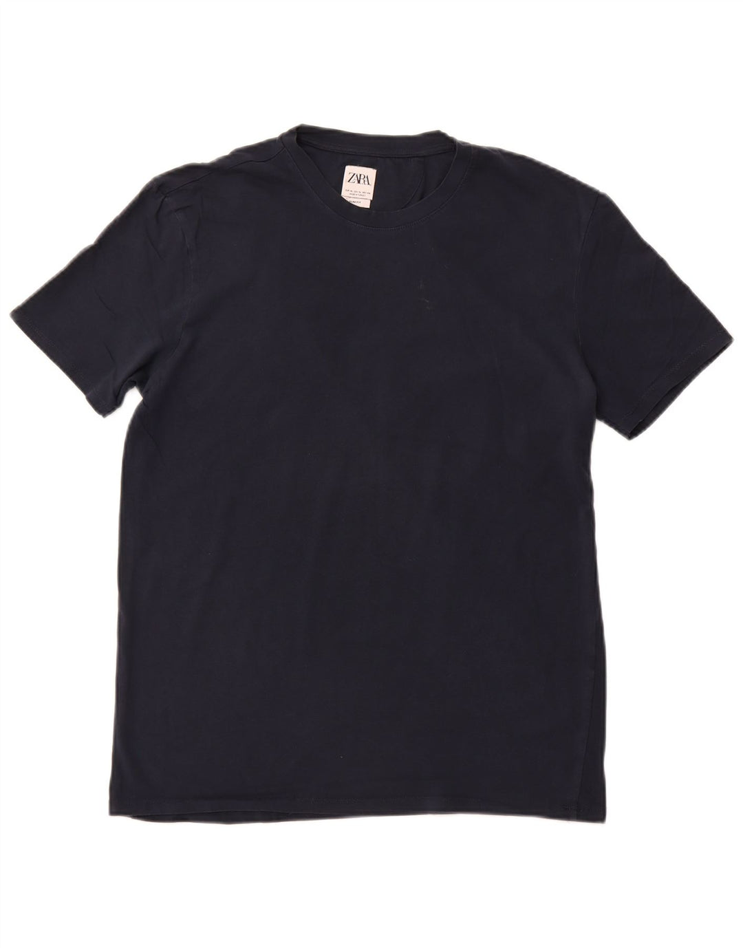 Zara Mens Slim Fit T-Shirt Top XL Navy Blue