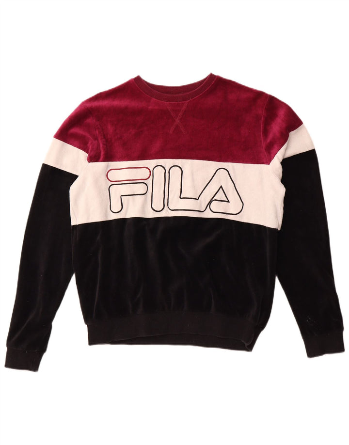 FILA Womens Graphic Sweatshirt Jumper UK 12 Medium Multicoloured