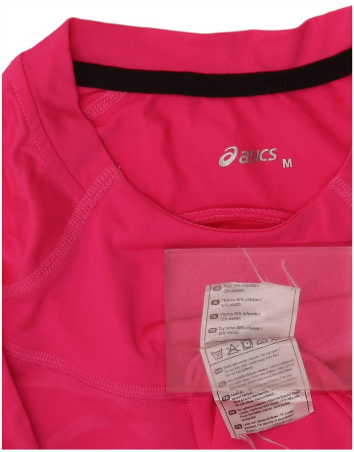 Asics Womens Top Long Sleeve UK 14 Medium Pink Geometric Polyester