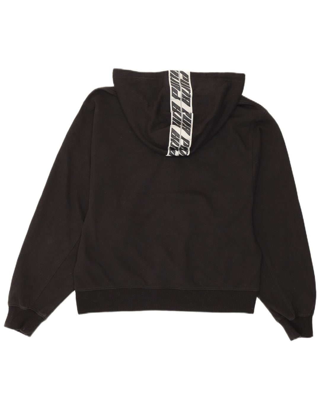 PUMA Womens Graphic Hoodie Jumper UK 16 Large Black Cotton