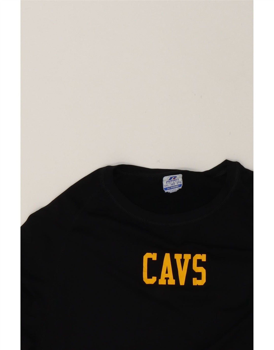 RUSSELL ATHLETIC Mens Graphic T-Shirt Top 3XL Black Polyester Vintage Russell Athletic and Second-Hand Russell Athletic from Messina Hembry 