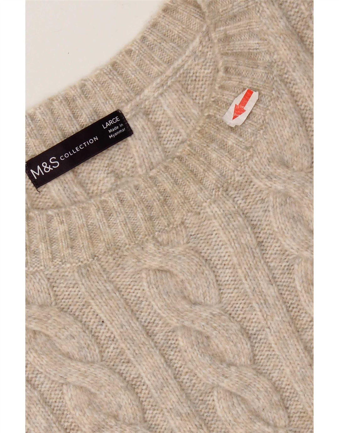 Marks & Spencer Womens Vest Tank Top UK 16 Large Beige Polyester