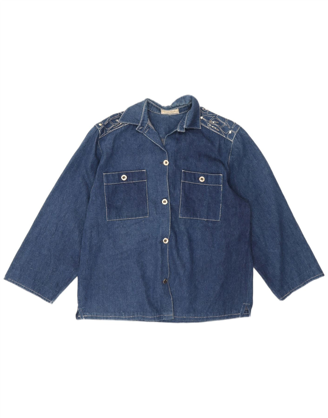 Giorgio Grati Womens Denim Jacket IT 44 Medium Blue Cotton