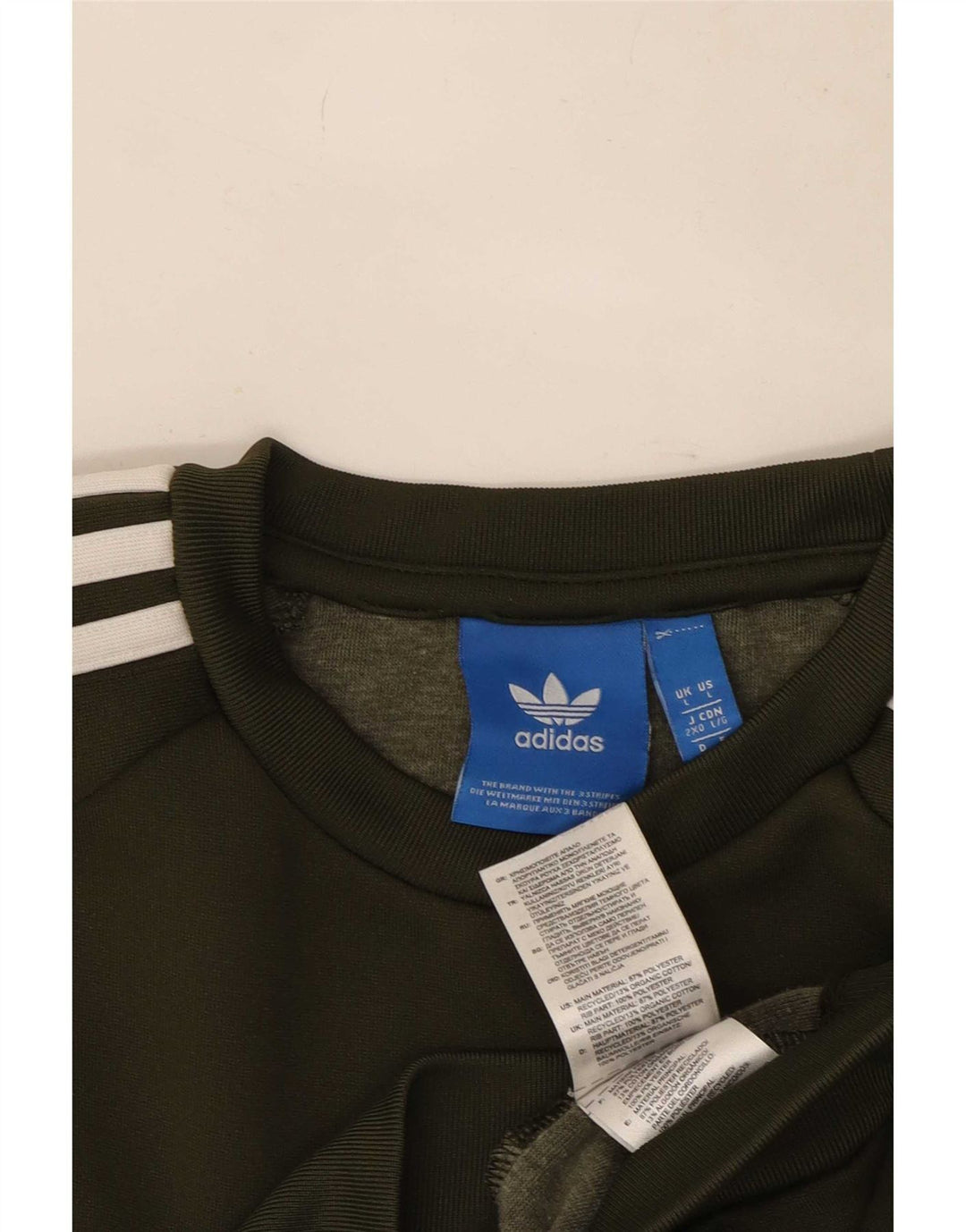 Adidas Mens Sweatshirt Jumper Large Khaki Polyester