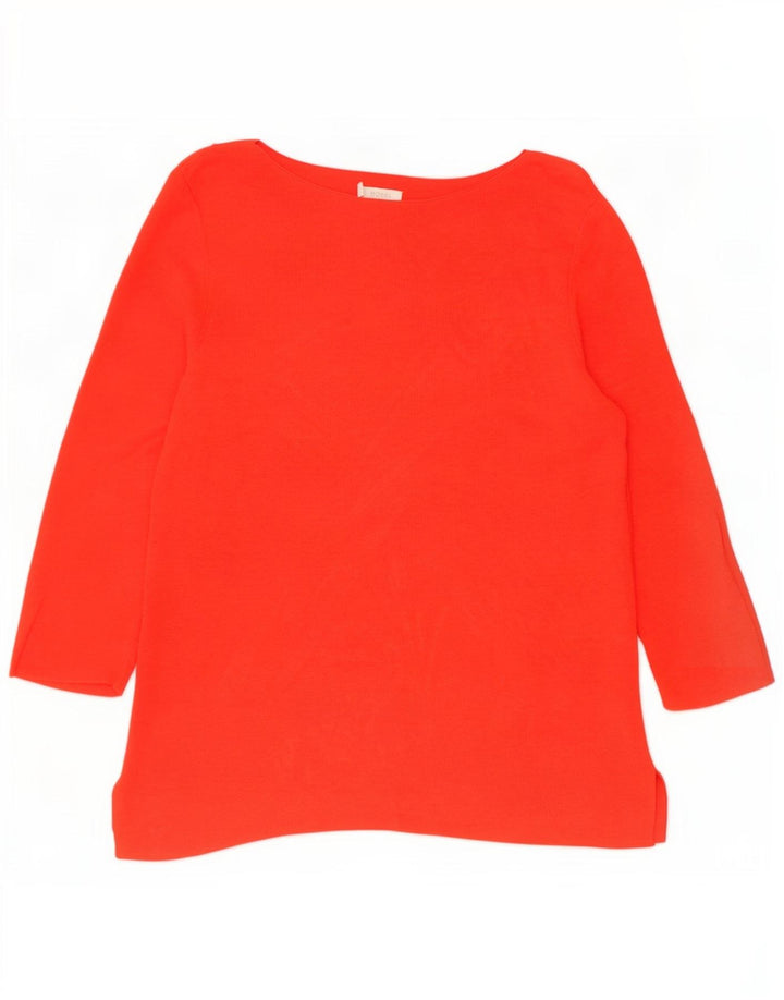 Hobbs Womens Top 3/4 Sleeve UK 14 Large Red Viscose