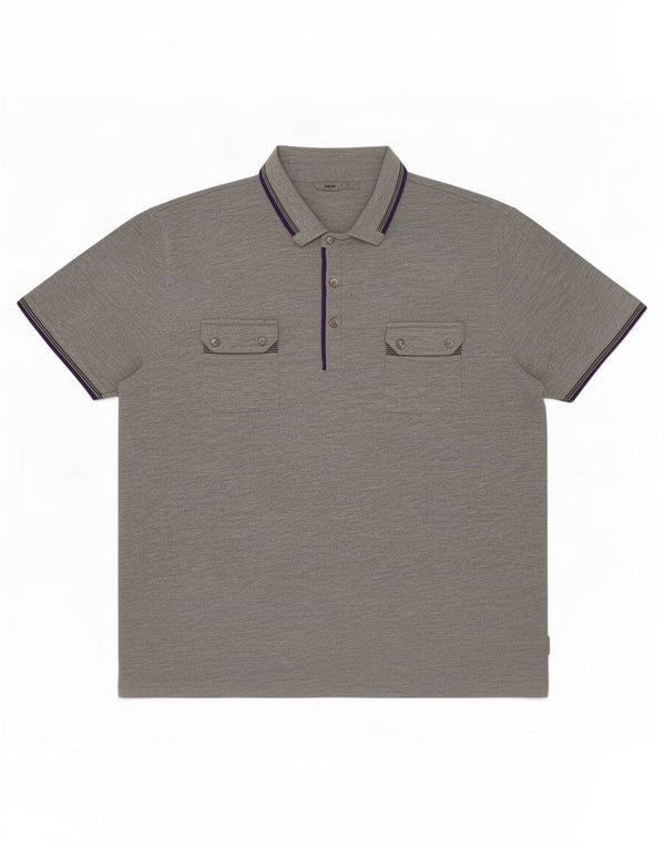 Ted Baker Mens Polo Shirt Size 7 3XL Grey Flecked Polyester