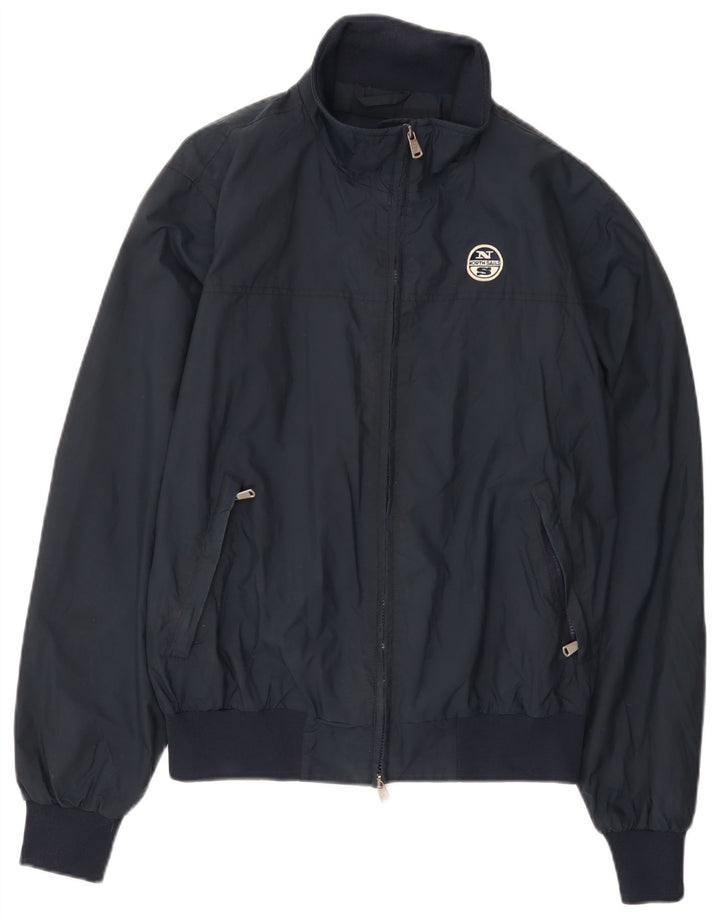 North Sails Mens Bomber Jacket UK 40 Large Navy Blue Polyamide