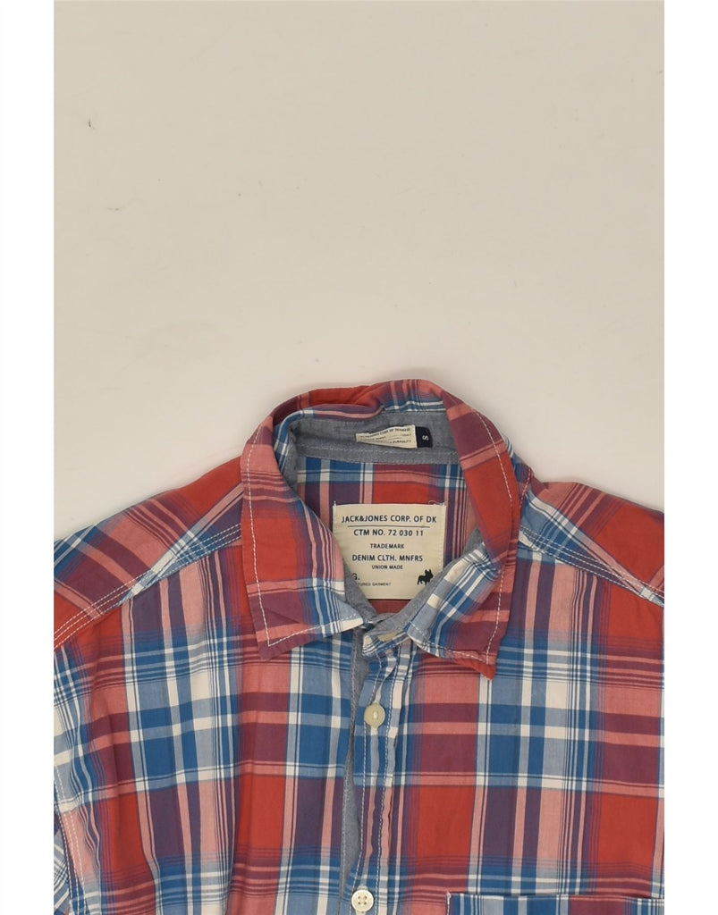 JACK & JONES Mens Shirt Small Red Check Cotton | Vintage Jack & Jones | Thrift | Second-Hand Jack & Jones | Used Clothing | Messina Hembry 