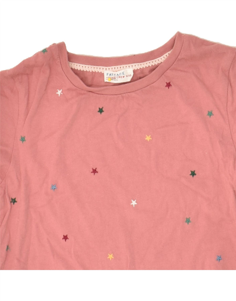 FAT FACE Girls Top Long Sleeve 9-10 Years Pink Spotted Cotton | Vintage Fat Face | Thrift | Second-Hand Fat Face | Used Clothing | Messina Hembry 