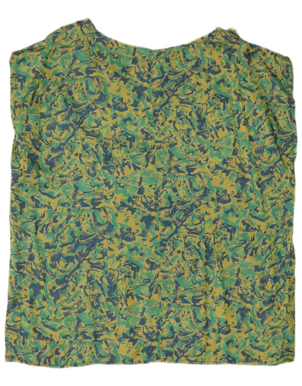 Vintage Womens Blouse Top UK 18 XL Green Floral