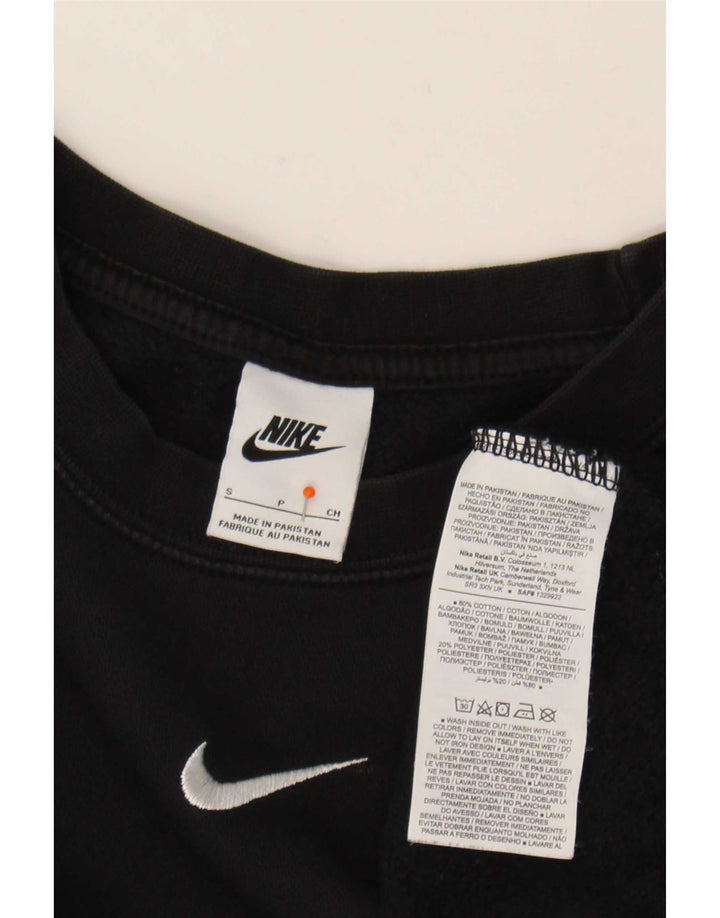 Nike Womens Oversized Sweatshirt Jumper UK 10 Small Black Cotton