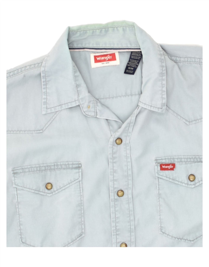 WRANGLER Mens Denim Shirt Medium Blue Cotton | Vintage Wrangler | Thrift | Second-Hand Wrangler | Used Clothing | Messina Hembry 