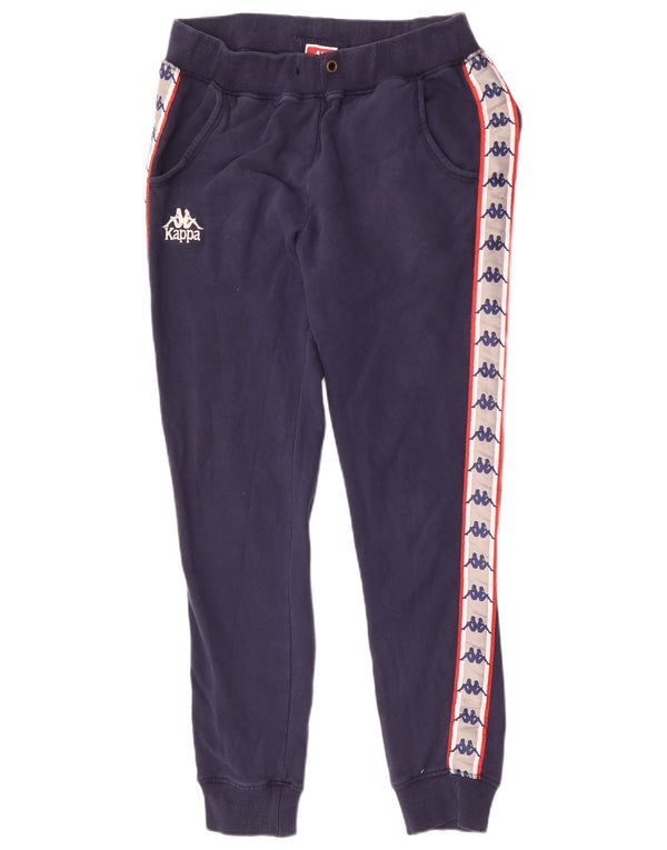 Kappa Mens Graphic Tracksuit Trousers Joggers Small Navy Blue Colourblock