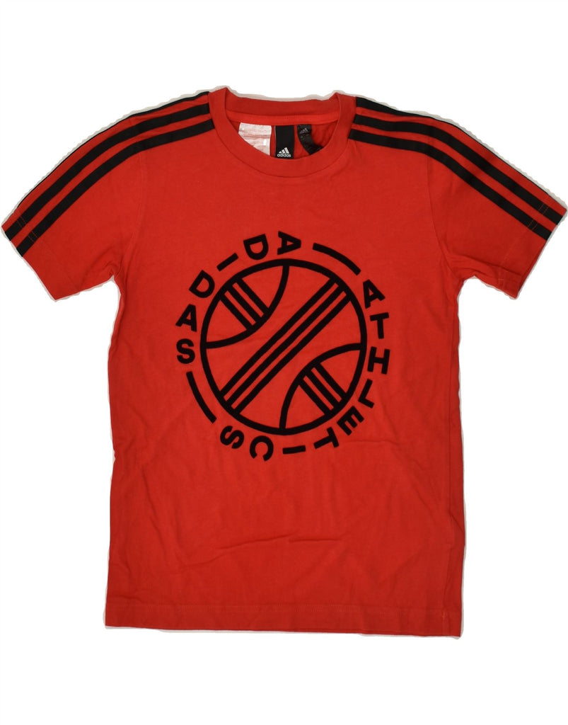 ADIDAS Boys Graphic T-Shirt Top 9-10 Years Red Cotton | Vintage Adidas | Thrift | Second-Hand Adidas | Used Clothing | Messina Hembry 