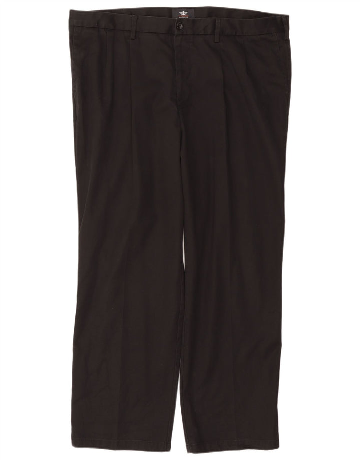 DOCKERS Mens Classic Fit Pegged Chino Trousers W42 L32 Black Cotton