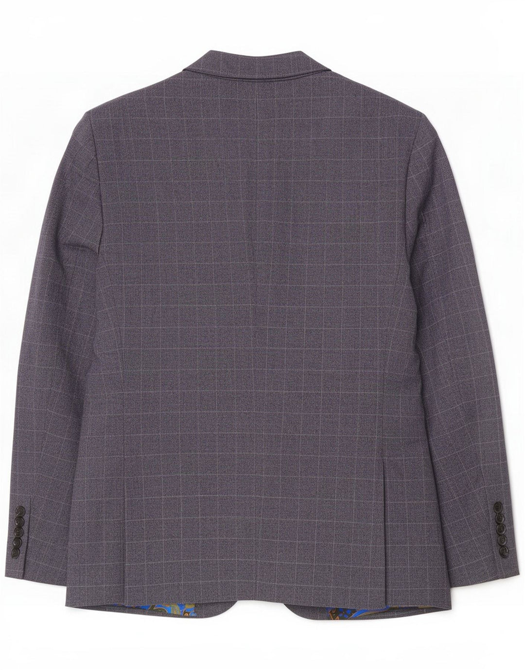 Marks & Spencer Mens Short 2 Button Blazer Jacket UK 42 XL Navy Blue Check