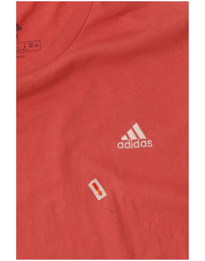 ADIDAS Womens T-Shirt Top UK 12/14 Medium Red Cotton
