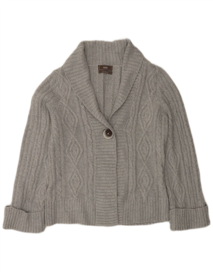 Marks & Spencer Womens Cardigan Sweater UK 12 Medium Grey Acrylic
