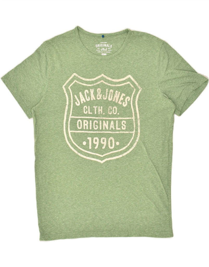 JACK & JONES Mens Graphic T-Shirt Top Small Green Cotton | Vintage Jack & Jones | Thrift | Second-Hand Jack & Jones | Used Clothing | Messina Hembry 