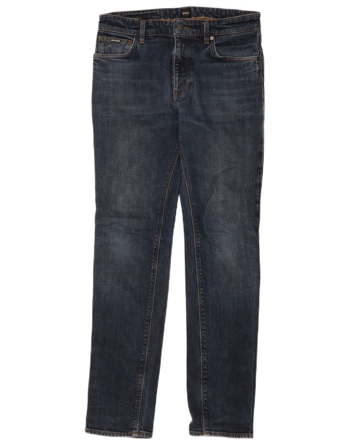 Hugo Boss Mens Slim Straight Jeans W30 L32 Navy Blue