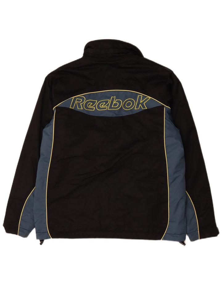 Reebok Mens Graphic Windbreaker Jacket UK 34 XS Black Colourblock