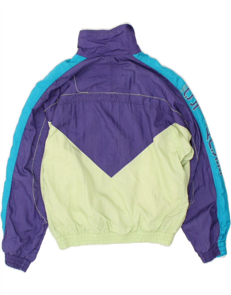 DIADORA Womens Graphic Tracksuit Top Jacket UK 16 Large Purple Colourblock | Vintage Diadora | Thrift | Second-Hand Diadora | Used Clothing | Messina Hembry 