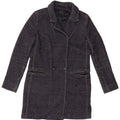 Massimo Dutti Womens Overcoat EU 36 XS Navy Blue Wool