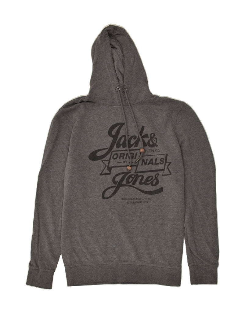 JACK & JONES Mens Graphic Hoodie Jumper XL Grey Cotton | Vintage Jack & Jones | Thrift | Second-Hand Jack & Jones | Used Clothing | Messina Hembry 