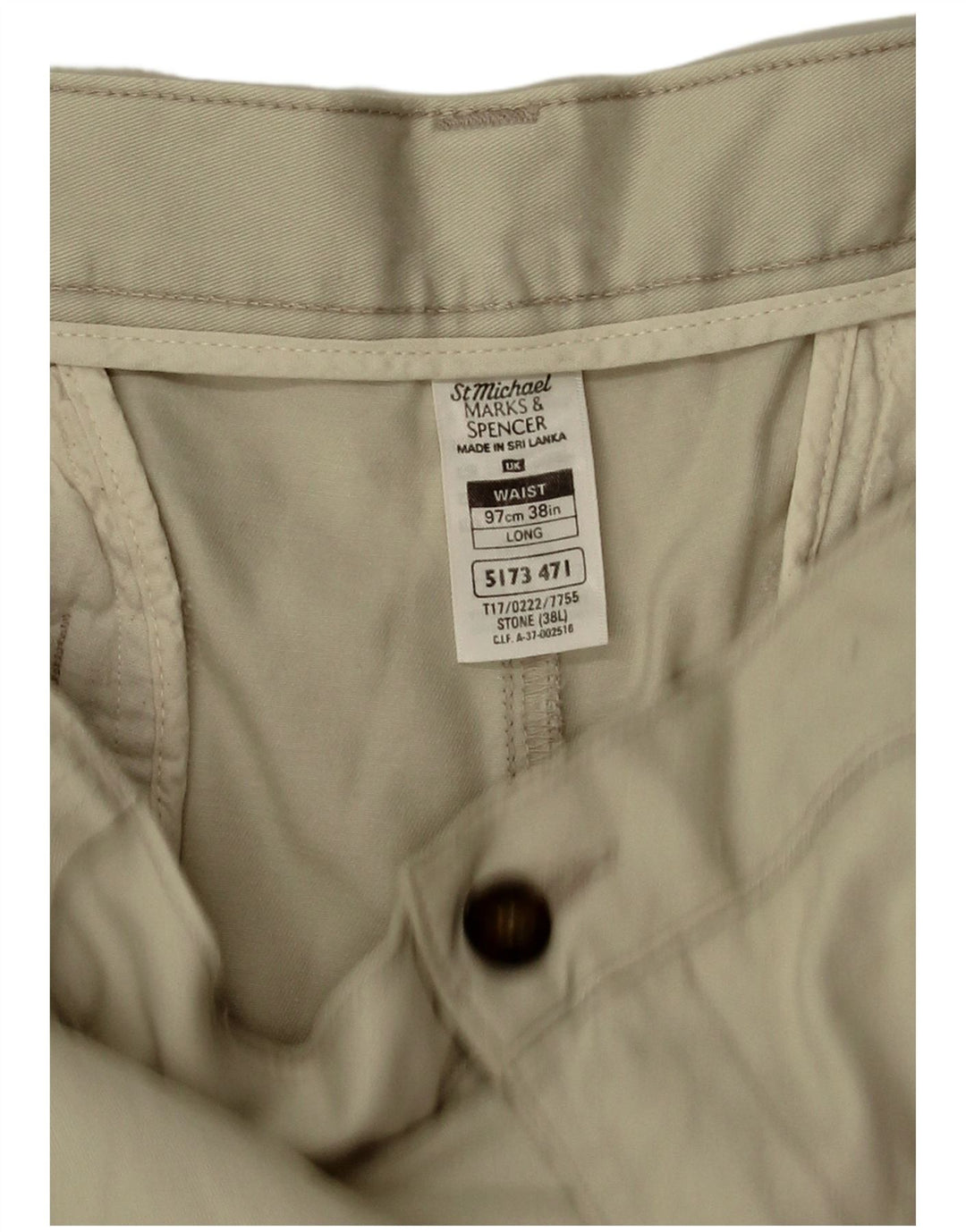 Marks & Spencer Mens Pegged Chino Shorts W38 XL Beige Cotton