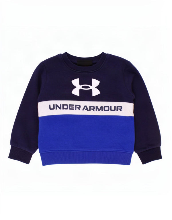 Under Armour Baby Boys Sweatshirt Jumper 18-24 Months Navy Blue Colourblock